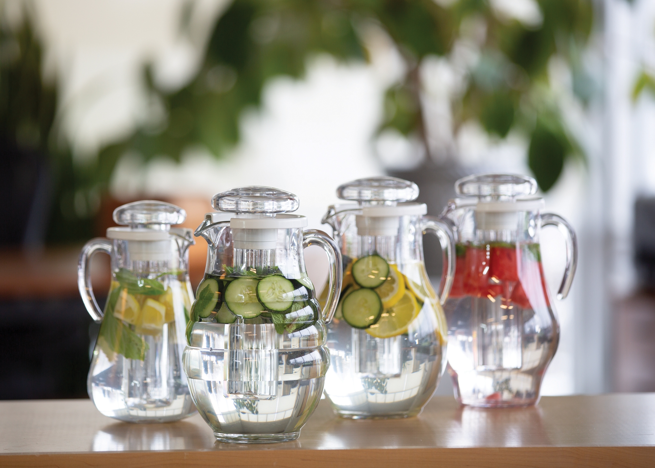 Pitchers for serving beverages